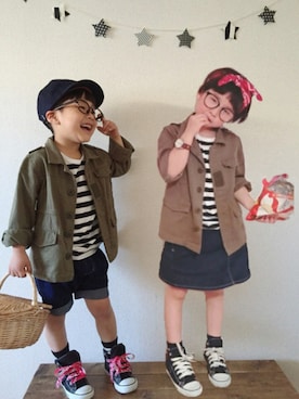 「カップルコーデ」｜skskさん（キッズ・100cm）の春コーディネート