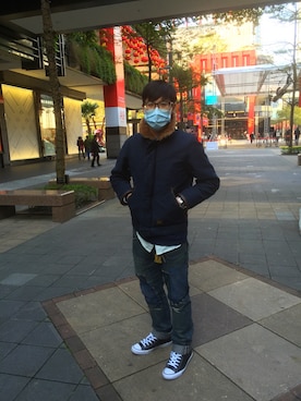 「WTAPS（ダブルタップス）のアイテム（ブルゾン）」を使った、Hamiltonさん（メンズ・171cm）の冬コーディネート