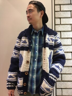 「BLUE BLUE（ブルーブルー）のアイテム（トップス）」を使った、SHJ Ryosuke Komineさん（メンズ・175cm）の秋コーディネート