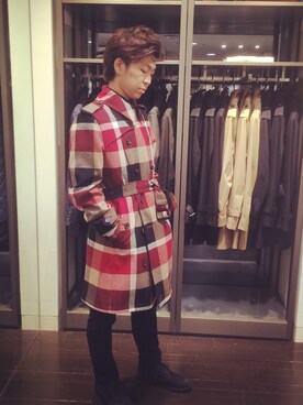 「BLACK LABEL CRESTBRIDGE（ブラックレーベル・クレストブリッジ）のアイテム（トレンチコート）」を使った、ryosukeさん（メンズ・168cm）の夏コーディネート
