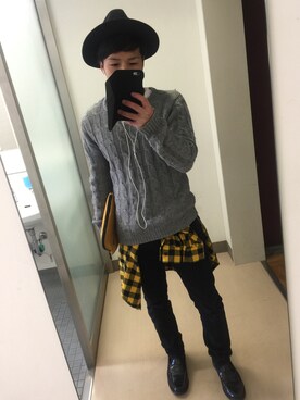 「HVC（エイチブイシー）のアイテム（その他シューズ）」を使った、ふじさんさん（メンズ・166cm）の秋コーディネート