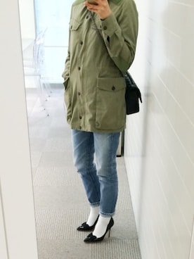 「rag & bone（ラグアンドボーン）のアイテム（ミリタリージャケット）」を使った、fumikoさん（レディース・159cm）の冬コーディネート