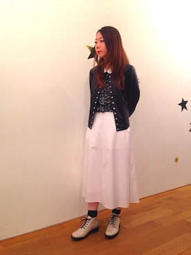 「agnes b.（アニエスベー）のアイテム（その他アウター）」を使った、agnes b. Aoyamaさん（レディース・155cm）の冬コーディネート
