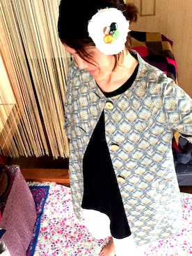 「コート」｜「アイテム（チュニック）」を使った、michomoさん（レディース・156cm）の夏コーディネート