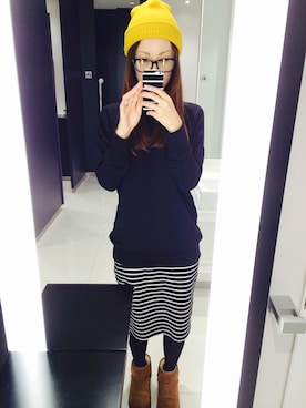 「GLOBAL WORK（グローバルワーク）のアイテム（スウェット、ブラック系）」を使った、Tomomi❤︎さん（レディース・165cm）の秋コーディネート