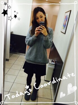 「earth music&ecology（アースミュージックアンドエコロジー）のアイテム（ニット/セーター、グレー系）」を使った、Tomomi❤︎さん（レディース・165cm）の秋コーディネート