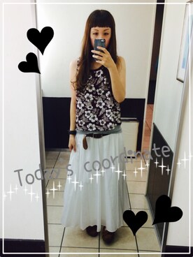 「GU（ジーユー）のアイテム（トップス、レッド系）」を使った、Tomomi❤︎さん（レディース・165cm）の夏コーディネート