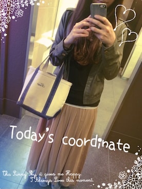 「L.L.Bean（エルエルビーン）のアイテム（トートバッグ、ホワイト系）」を使った、Tomomi❤︎さん（レディース・165cm）の秋コーディネート