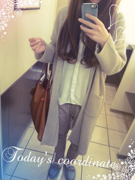 「Doux archives（ドゥアルシーヴ）のアイテム（カーディガン/ボレロ、ベージュ系）」を使った、Tomomi❤︎さん（レディース・165cm）の春コーディネート