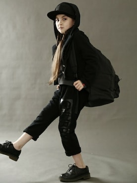 「CHUBBYGANG（チャビーギャング）のアイテム」を使った、CHUBBYGANGさん（キッズ・120cm）の夏コーディネート