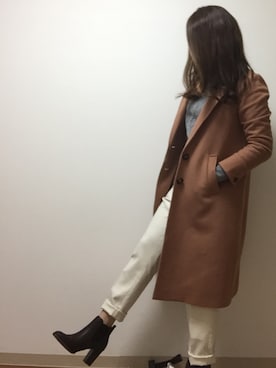 「LILY BROWN（リリーブラウン）のアイテム（チェスターコート）」を使った、poooohさん（レディース・164cm）の冬コーディネート