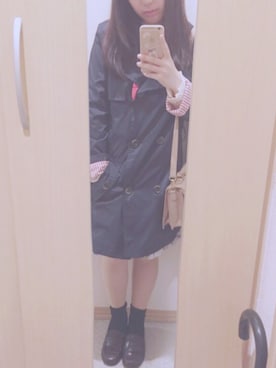 「ジーナシス」｜「アイテム（トレンチコート）」を使った、ykさん（レディース・147cm）の春コーディネート