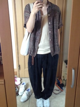 「keisuke kanda（ケイスケカンダ）のアイテム（バッグ）」を使った、takuさん（メンズ・178cm）の夏コーディネート