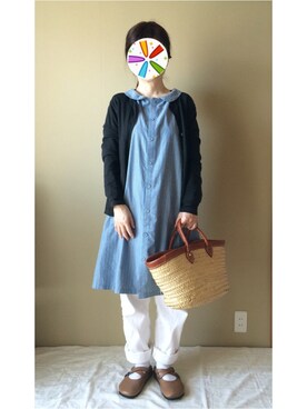 「春ワンピ」｜「アイテム（その他シューズ）」を使った、c_o_c_oさん（レディース・158cm）の春コーディネート