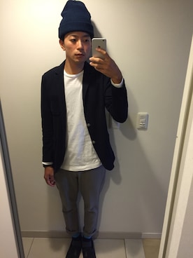 「CIAOPANIC TYPY（チャオパニックティピー）のアイテム（ニットキャップ/ビーニー）」を使った、26さん（メンズ・174cm）の秋コーディネート