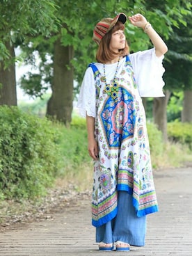 「チチカカ（チチカカ）のアイテム（その他パンツ）」を使った、ジェイさん（レディース・152cm）の夏コーディネート