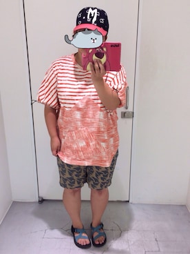 「お買い物」｜「アイテム（キャップ）」を使った、ひなさん（レディース・146cm）の夏コーディネート