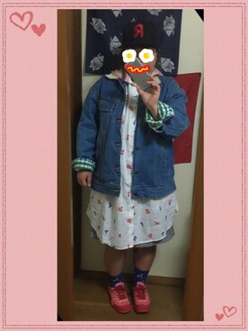 「FRAPBOIS」｜「アイテム（デニムジャケット）」を使った、ひなさん（レディース・146cm）の春コーディネート
