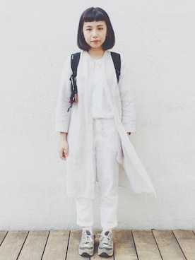 「コーディネート」｜「アイテム（シャツワンピース）」を使った、ミンさん（レディース・154cm）の春コーディネート