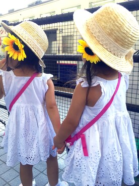 「ドラフトGAP」｜「アイテム（ワンピース/ドレス）」を使った、twins☆さん（キッズ・90cm）の夏コーディネート