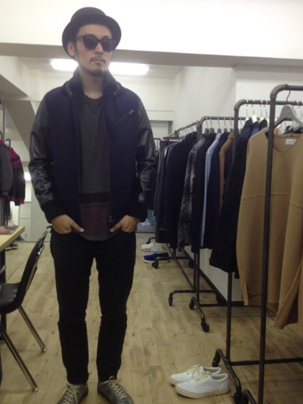 sableclutchさんの「DONKEY AWARD JACKET-BUFFALO LEATHER/Thynsulate（SABLE CLUTCH）」を使ったコーディネート