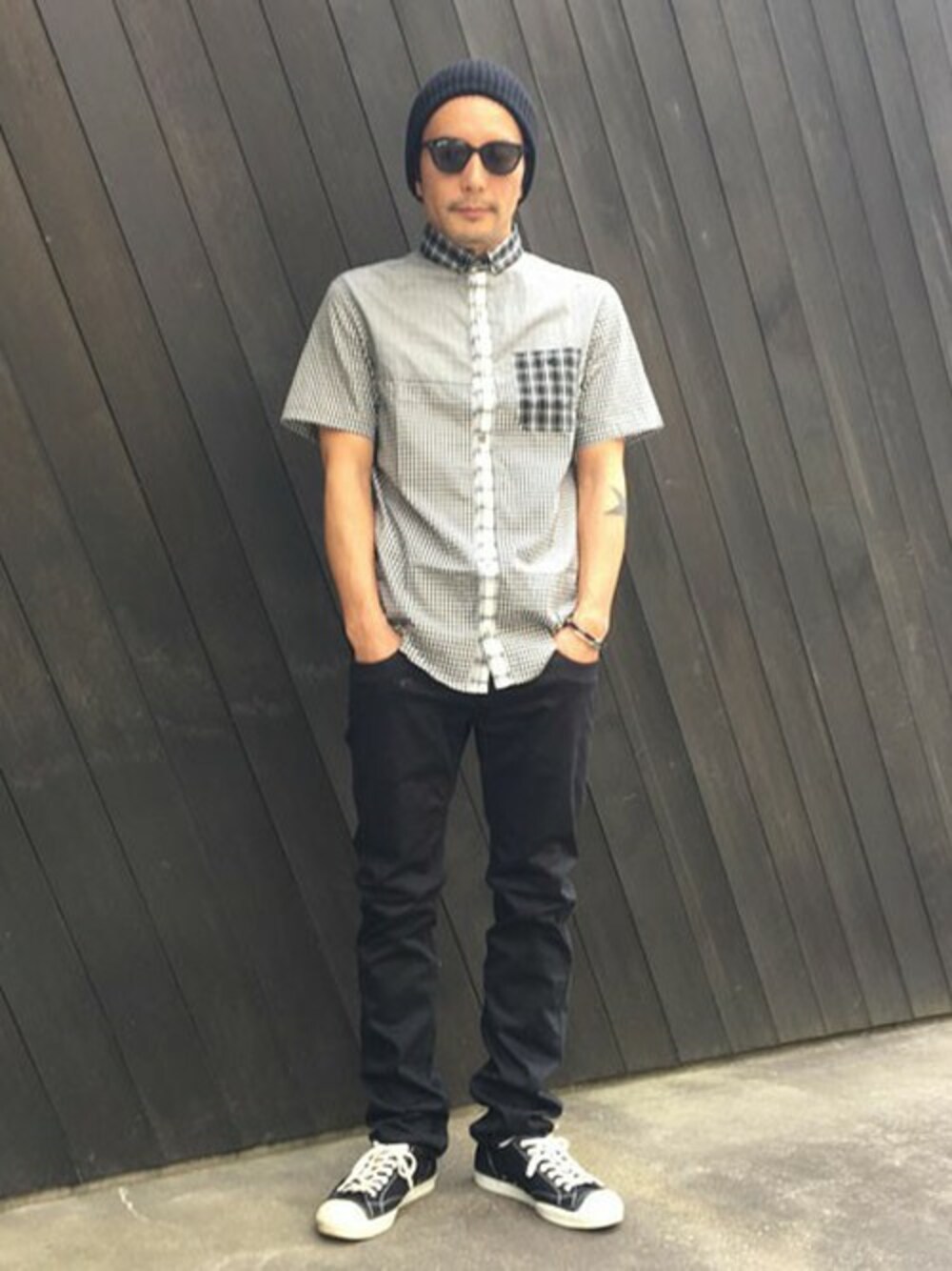 sableclutchさんの「LITTLE B.D CRAZY CHECK SHIRT-S/S（SABLE CLUTCH）」を使ったコーディネート