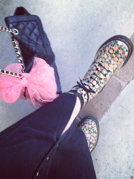 「Dr. Martens（ドクターマーチン）のアイテム（ブーツ、その他）」を使った、noripyさん（レディース・160cm）の秋コーディネート