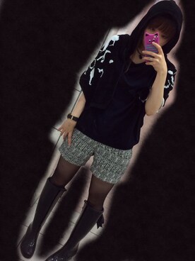 「フード」｜めむさん（レディース・156cm）の夏コーディネート