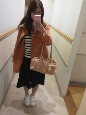 「Honeys（ハニーズ）のアイテム（ダウンジャケット/コート）」を使った、恵美さん（レディース・165cm）の秋コーディネート