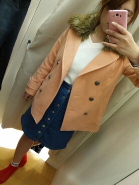 「Honeys（ハニーズ）のアイテム（ダウンジャケット/コート）」を使った、恵美さん（レディース・165cm）の秋コーディネート