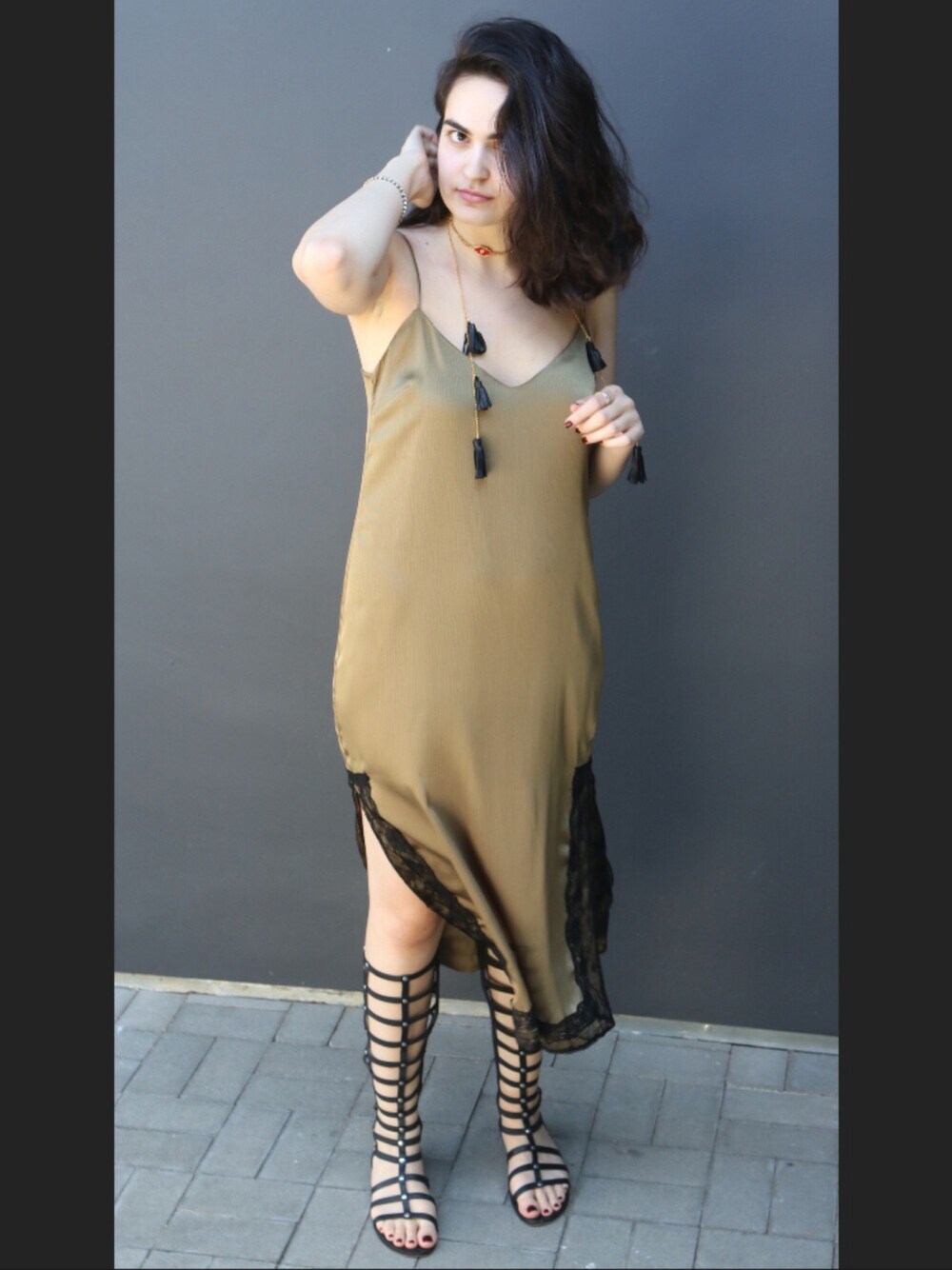 「ootd、ZARA、StuartWeitzman、dress、summer、lace、gladiators、STYLE、dodobaror、dinnerdate_vouge」｜「ZARAのアイテム（ドレス、その他）」を使った、orelleさん（レディース・175cm）の夏コーディネートの1枚目の写真