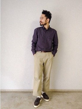 「BEAMS（ビームス）のアイテム（その他シューズ）」を使った、tsuntsunさん（メンズ・170cm）の春コーディネート