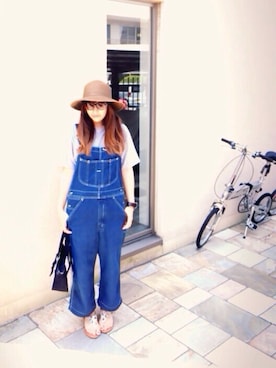 「JELLY BEANS」｜「アイテム（オールインワン・サロペット）」を使った、らんちさん（レディース・160cm）の春コーディネート