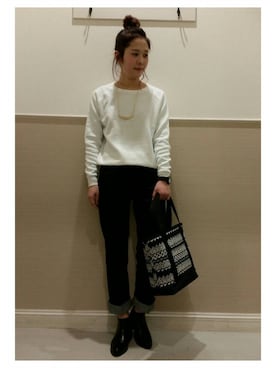 「ワンウォッシュデニム」｜chiakiさん（レディース・161cm）の冬コーディネート