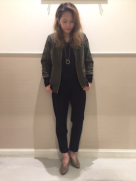 「レプシィム(LEPSIM)」｜「アイテム（ブルゾン）」を使った、chiakiさん（レディース・161cm）の秋コーディネート