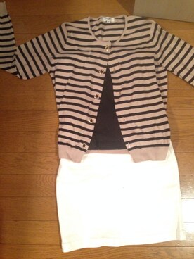 「N.（N. Natural Beauty Basic）（エヌエヌナチュラルビューティーベーシック）のアイテム（Denim skirt、ホワイト系）」を使った、かりんさん（レディース・158cm）の春コーディネート