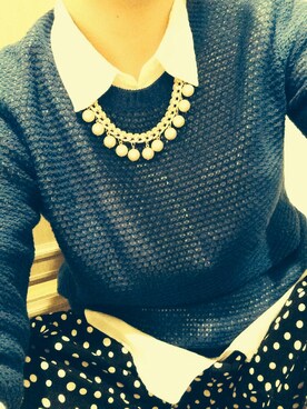 「N.（N. Natural Beauty Basic）（エヌエヌナチュラルビューティーベーシック）のアイテム（Knitwear、ブルー系）」を使った、かりんさん（レディース・158cm）の春コーディネート