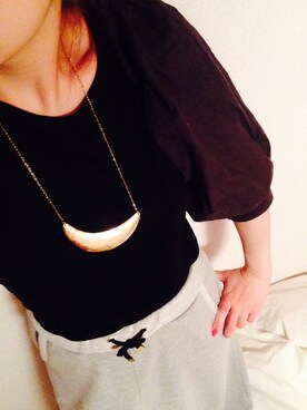 「mystic（ミスティック）のアイテム（T Shirts、ブラック系）」を使った、かりんさん（レディース・158cm）の春コーディネート