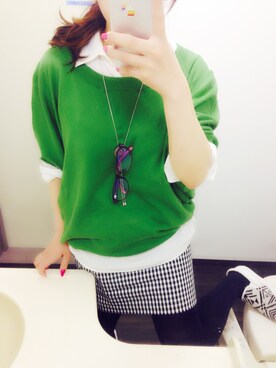 「LEPSIM（レプシィム）のアイテム（Sneakers、ホワイト系）」を使った、かりんさん（レディース・158cm）の春コーディネート
