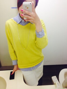 「N.（N. Natural Beauty Basic）（エヌエヌナチュラルビューティーベーシック）のアイテム（Denim skirt、ホワイト系）」を使った、かりんさん（レディース・158cm）の春コーディネート
