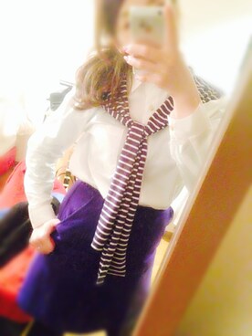 「ROPE' PICNIC（ロペピクニック）のアイテム（Skirt、ブルー系）」を使った、かりんさん（レディース・158cm）の春コーディネート
