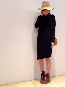 「STUDIOUS SELECT（ステュディオスセレクト）のアイテム（ワンピース/ドレス）」を使った、naaaさん（レディース・162cm）の冬コーディネート