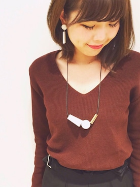 「STUDIOUS（ステュディオス）のアイテム（ネックレス）」を使った、naaaさん（レディース・162cm）の冬コーディネート