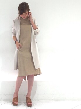 「STUDIOUS（ステュディオス）のアイテム（チェスターコート）」を使った、naaaさん（レディース・162cm）の春コーディネート