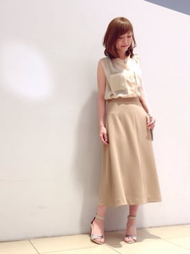 「STUDIOUS（ステュディオス）のアイテム（サンダル）」を使った、naaaさん（レディース・162cm）の春コーディネート