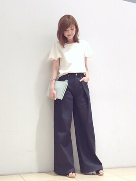 「STUDIOUS（ステュディオス）のアイテム（サンダル）」を使った、naaaさん（レディース・162cm）の春コーディネート