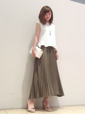 「STUDIOUS（ステュディオス）のアイテム（サンダル）」を使った、naaaさん（レディース・162cm）の夏コーディネート