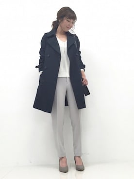 「STUDIOUS（ステュディオス）のアイテム（トレンチコート）」を使った、naaaさん（レディース・162cm）の秋コーディネート