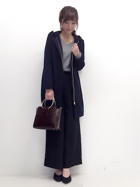 「STUDIOUS（ステュディオス）のアイテム（その他アウター）」を使った、naaaさん（レディース・162cm）の秋コーディネート
