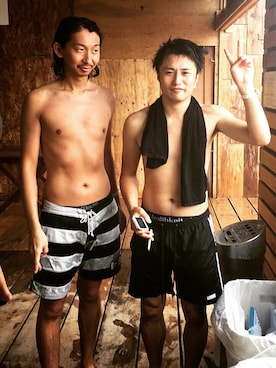 「サーフショーツ」｜Yoshiさん（メンズ・180cm）の夏コーディネート